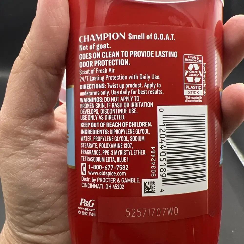 Old Spice Men's Deodorant Champion 3oz 4 Pack Discontinued Scent Aluminum Free